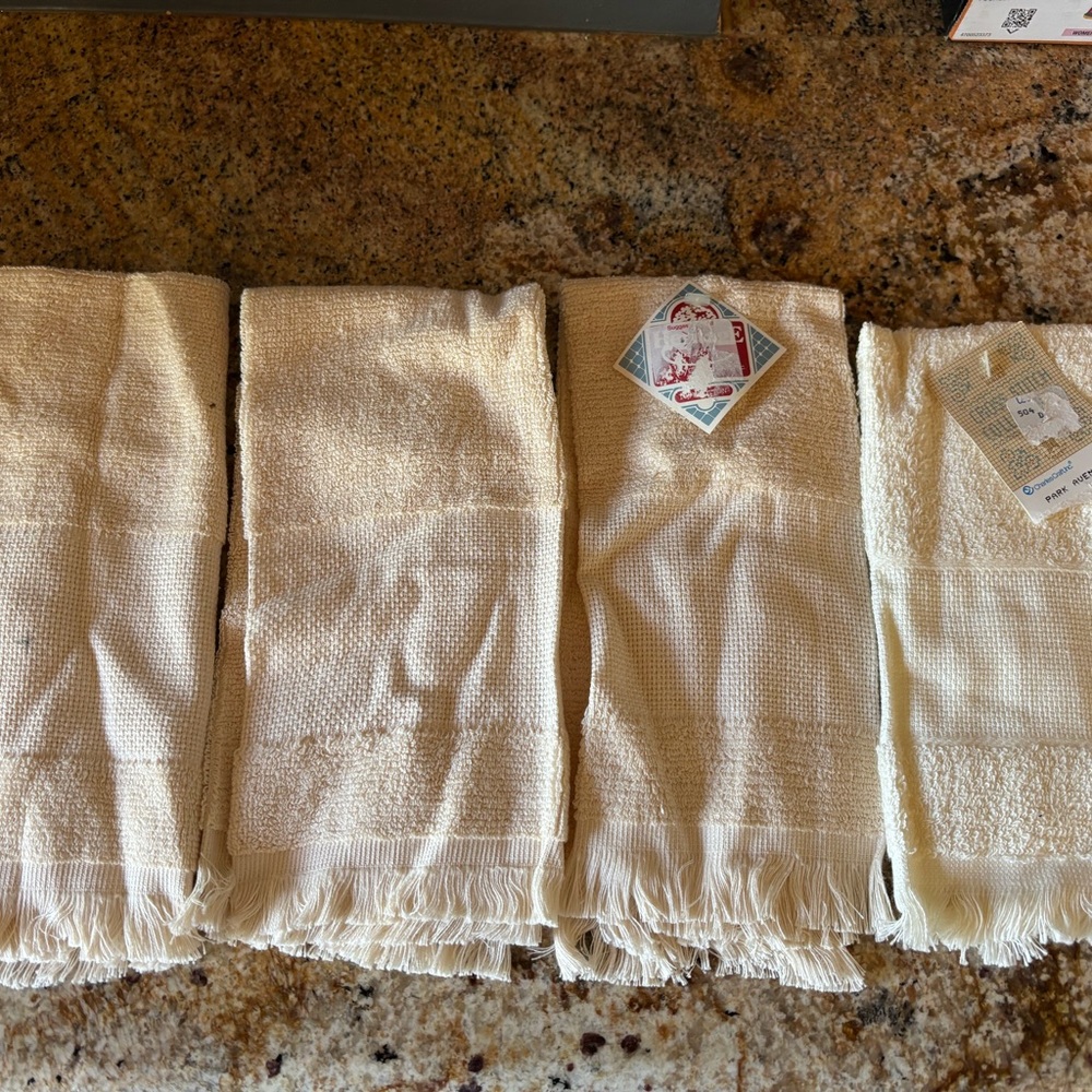 Set of Cream Textured Hand Towels